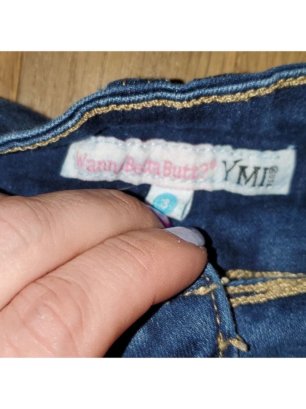 Ymi destroyed jean shorts size 3 - Picture 3 of 4